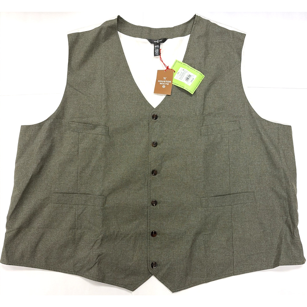 Houston White Vest Mens 5XL Olive & White BRAND NEW